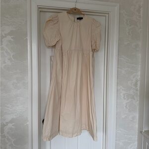 En Saison Cream Long Sleeve Puff Sleeve Dress
